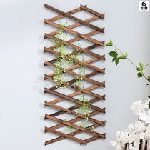 Fence net Small wall hanging partition net anti-corrosion wood fence Wood strip telescopic kindergarten fence wall low solid wood partition