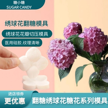  Fondant hydrangea texture cutting die double-sided context simulation British sugar flower glutinous rice paper clay embellishment silicone mold