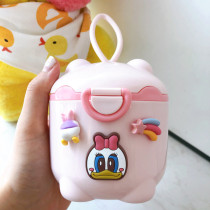 Cute baby milk powder box portable out-out sub-grid rice flour box supplementary food box storage sealed moisture-proof can