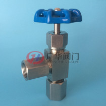 Two ends active nut mounting angle needle type valve M20 * 1 5 Right angle needle shaped stop valve pressure gauge with angle valve