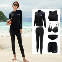 Swimsuit female split sunscreen jellyfish clothing surfing snorkeling slim long-sleeved suit hot spring large size sports diving suit