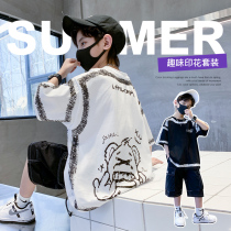 Boy Summer Suite 2022 New CUHK Scout Fashion Chic Handsome Boy Short Sleeve Two Sets Tide Children