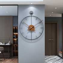 Creative simple clock wall clock living room home fashion light luxury modern watch Wall net red mute wall hanging clock light