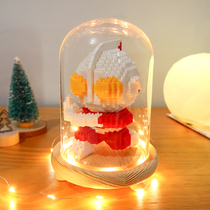 Miniature small particles building blocks girl puzzle assembly toy Adult puzzle Ultraman light model Birthday gift