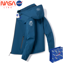 Nasa jointly mens coat spring new trend remove hat autumn and winter plus plus coat outdoor leisure windwear