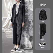 Suit suit Female summer thin Korean version college student casual temperament goddess Fan interview formal business suit Small suit