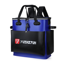 New Products Thickened EVA bucket with front pocket Compartment Collapsible Integrated Live Fish Care Copy Mesh Gear Accessories Phishing Bucket