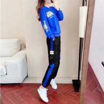 2021 autumn and winter New overalls casual sports suit women plus velvet thickened loose running dance two-piece tide