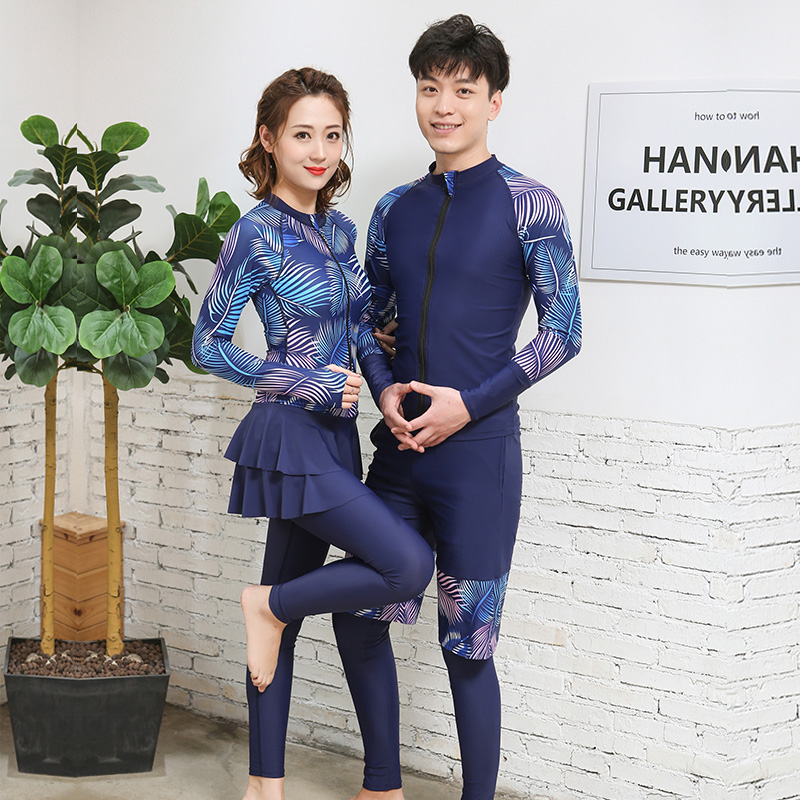 Korean diving suit zipper split swimsuit long-sleeved pants sunscreen quick-drying couple jellyfish suit snorkeling suit