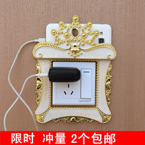 European switch stickers wall stickers creative living room can put mobile phone luxury resin power switch protective cover plug stickers