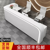 Company paint front desk bar Beauty salon cashier reception desk desk counter Welcome simple modern customization