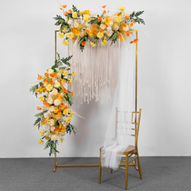 New wedding props stage background frame Iron Square arch decorative flower frame welcome area sign frame customization