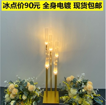New product electroplating gold road guide wedding road guide light step by step high rise Candlestick road guide table layout road guide decorative light