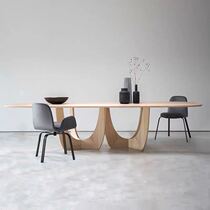 Nordic Solid Wood Desk Brief Modern Conference Table Negotiation Table Long Table Bench Creative Personality Log Table