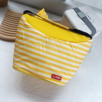 Foreign trade single stripe portable portable heat preservation bag lunch lunch box thick picnic lunch bag fresh cold ice bag