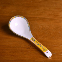 Jingdezhen pastel ceramic large soup spoon household bone porcelain soup porcelain spoon large long handle porridge spoon porridge