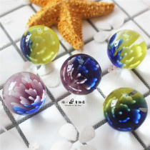 25MM bicolor handmade collection of glass ball marbles Colorful Seven Colored Marbles Glass Ball Fish Tank Big Slip