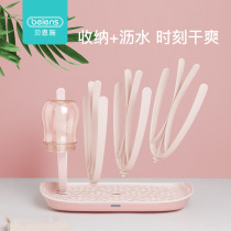 Bainshi baby bottle draining drying rack dust-proof and moisture-proof newborn baby bottle drying drying bracket home