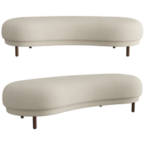 Nordic cloth shoe stool semi-arc creative sofa footstool home adult long strip American country installation custom