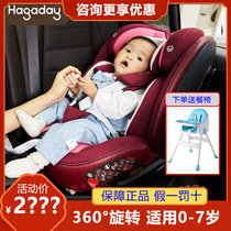 haggaday hakada child safety seat 0-4-7-year-old baby baby on-board 360 degrees spinning isofx