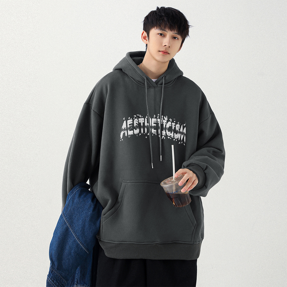 Heavyweight hooded sweatshirt for men 2023 New Spring and Autumn American fashion brand loose fitting youth autumn clothing jacket