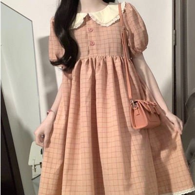 taobao agent Japanese cute doll, summer dress, doll collar, high waist