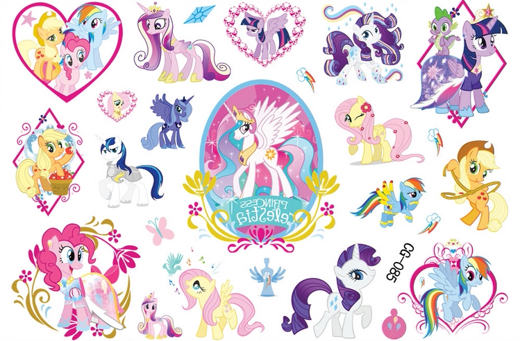 小马宝莉 卡通身体彩绘 进口防水持久儿童纹身贴纸 亲子出游装扮