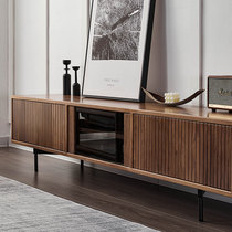 Nordic TV Cabinet Solid Wood Black Walnut Wood Willpower minimalist Living room Silence Light Lavish Cherry Wood TV Cabinet