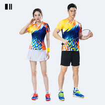 Yingerkai badminton suit mens short-sleeved sweat-absorbing sports top table tennis suit shorts volleyball suit Womens team uniform