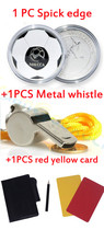 Football referee match picker pick edge coin thrower metal whistle red and yellow card equipment