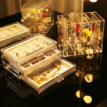 Transparent jewelry box earrings shelf display rack home storage hanging necklace earrings earrings storage box large capacity