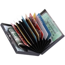 Large capacity 10-card stainless steel credit card box Multi-function drivers license metal card box Anti-magnetic bank card bag card holder