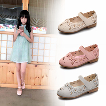 2021 spring and summer new autumn flower hollow girl single shoes