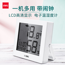 Del Electronic Thermometer Home Indoor High Precision Childrens Room Desktop Office Alarm Clock Multifunctional Thermohygrometer