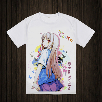 taobao agent Pet girl in Sakura Village, Shirai Shirai, anime short -sleeved T -shirt, men and women two -dimensional summer clothes