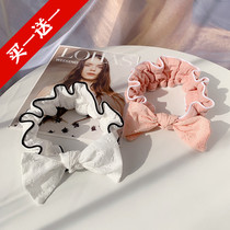 Lin Yun with the same hair band women wash face simple summer thin lace hollow bow anti-warping cute hair band