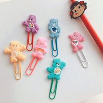Cute Charlie Brown soft rubber paper clip cute rainbow bear cartoon bookmark Japanese corner creature paper clip