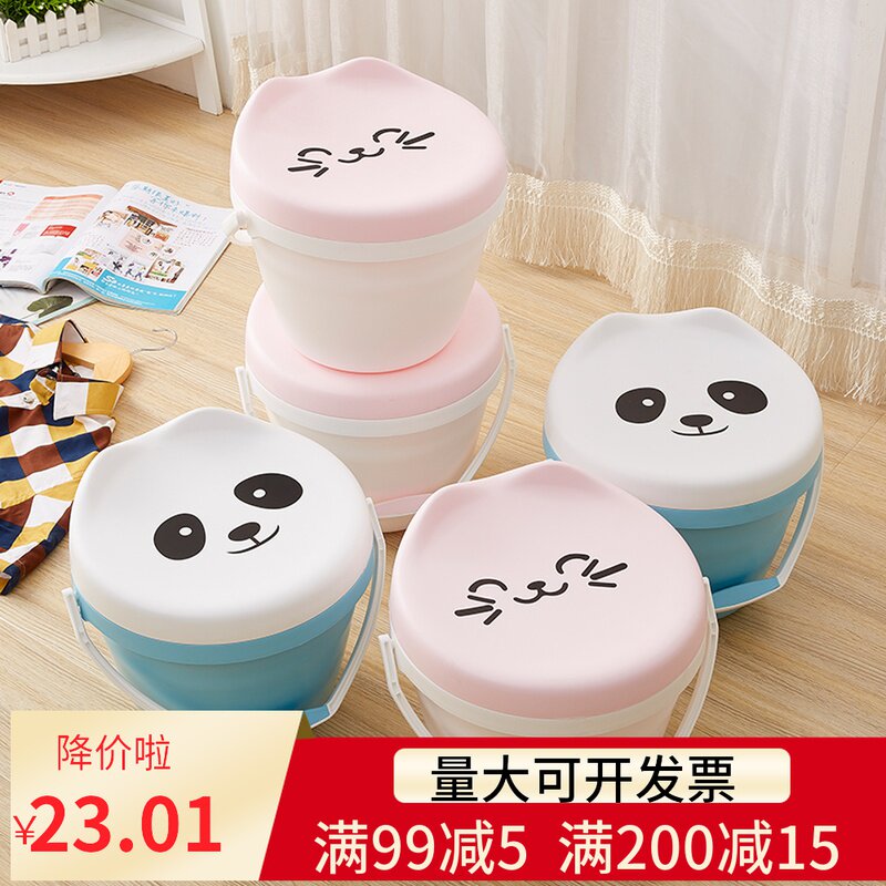 Jubilee Dragon Doodle bucket stool childrens toys store multi-functional plastic round storage stool cartoon trumpet can sit people