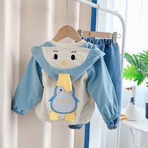 Childrens clothing baby Autumn suit men 0-1-2 a 3-4 year old boy three sets spring and autumn baby clothes coat