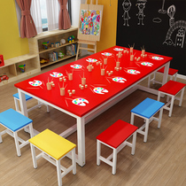 Primary and secondary school students desks and chairs training tutoring class single double Factory Direct Sales art painting long table double layer