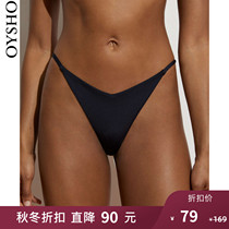 Autumn and winter discount Oysho lace-up three-point bikini high fork thong swim trunks womens 32443301800