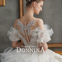 Dona Butterfly Dream 2021 new bride shoulder main wedding dress high-end Palace main yarn temperament trailing
