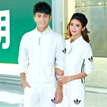 Jordan Spring Autumn Fashion Casual Big Code Couple White Sports Suit Men And Women General Group Buy Running Suit Two Sets