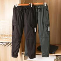 Very warm and stylish tooling down pants mens winter thickening warm elastic waist waistband foot mouth fashion casual mens pants