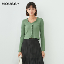 MOUSSY Early spring Agaric Side Pure Color Thread Short Knitwear Knitwear Woman 028EA780-5000