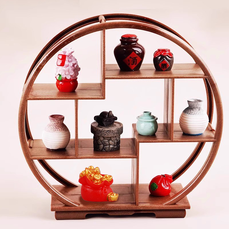 明万年来絡枝莲手絵長頸賞瓶模古磁器古玩博古架置物 迷你博古架-迷你博古架促销价格、迷你博古架品牌- 淘宝