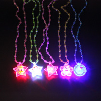 Night market glitter necklace luminous children(20 yuan 12) Childrens toy stalls supply girls(fast delivery)