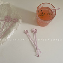 CHICHIs cocoa love love transparent powder cherry blossom cat claw coffee milk tea milk mixing rod