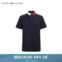 TOMMY mens 2021 spring new color contrast lapel short sleeve POLO shirt 08578E7207