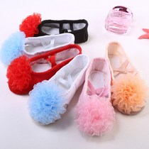 Children's soft-soled dance shoes men and women children with flower ballet body canvas shoes exercise shoes adult yoga cat claw shoes